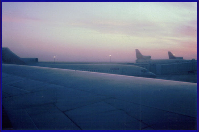 Looking out over the wing of our Boeing 747 at the Amman Jordan airport